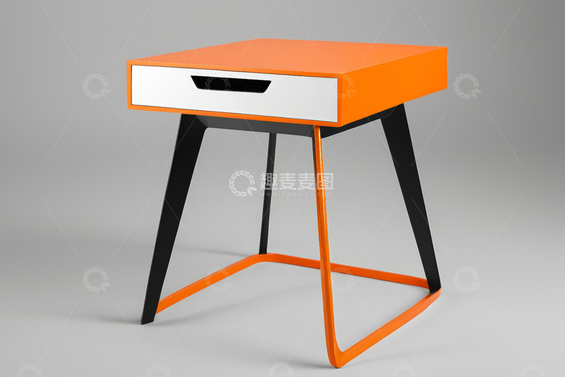 高清大图下载【趣麦麦图】橙白配色现代简约边桌