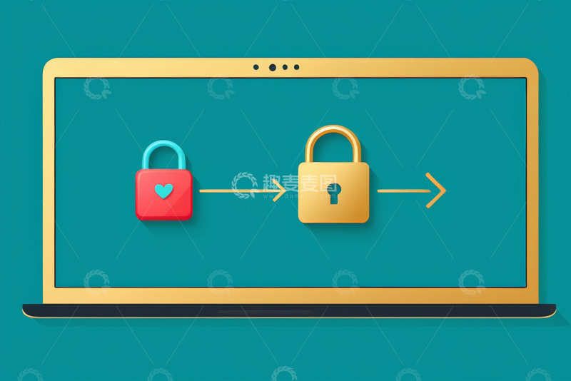高清大图下载【趣麦麦图】笔记本电脑上的锁图标