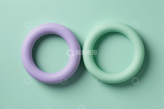 淡紫色与浅绿色环形物品