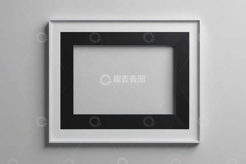 高清大图下载【趣麦麦图】白色墙面上的空白画框