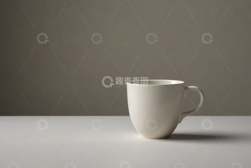 高清大图下载【趣麦麦图】白色马克杯静物特写