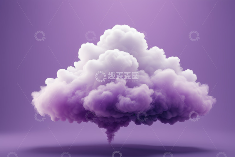 高清大图下载【趣麦麦图】紫色背景悬浮云朵