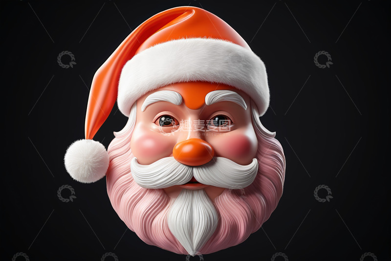 高清大图下载【趣麦麦图】3D卡通圣诞老人头像