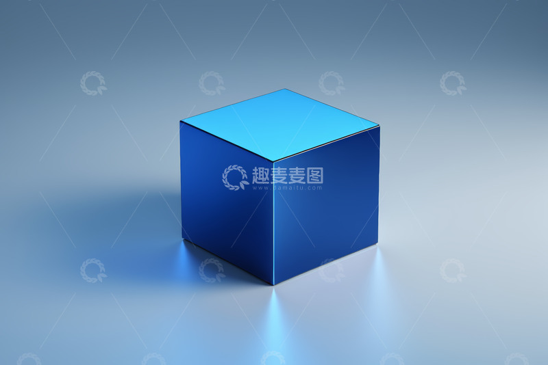 高清大图下载【趣麦麦图】蓝色立方体抽象设计素材