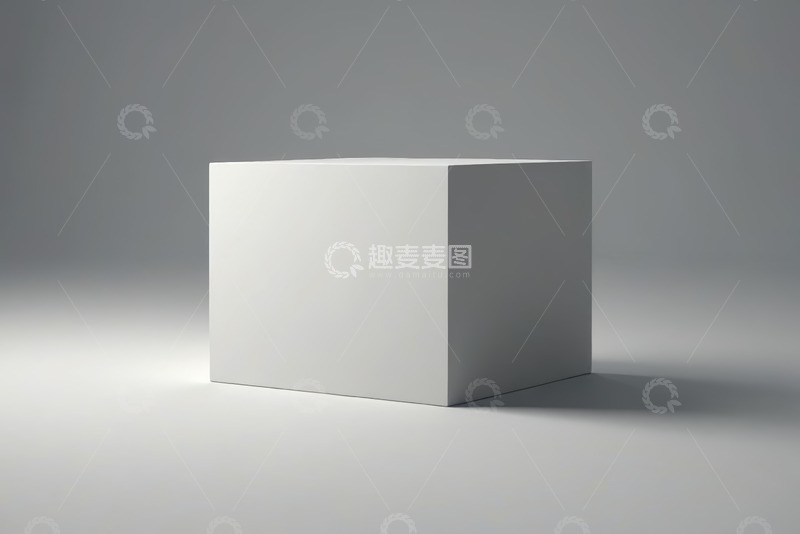 高清大图下载【趣麦麦图】白色立方体产品展示素材