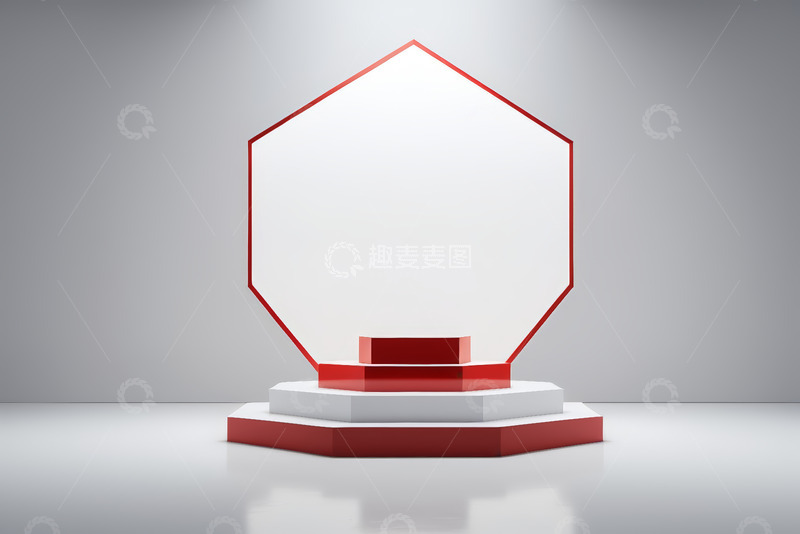 高清大图下载【趣麦麦图】红白相间六边形展示台