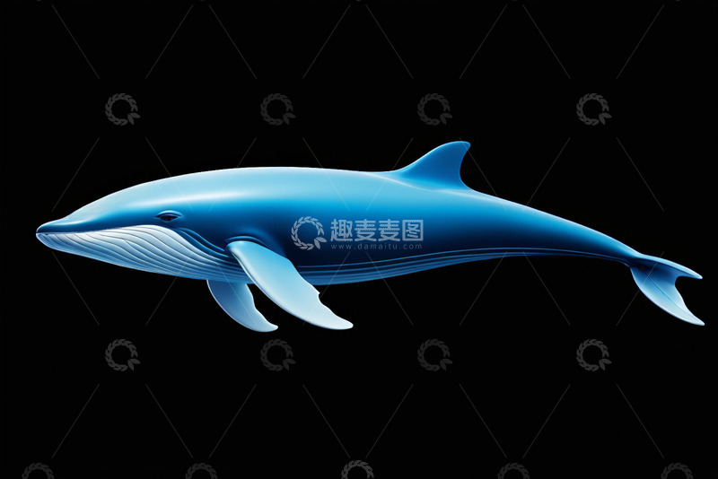 高清大图下载【趣麦麦图】蓝色鲸鱼模型展示