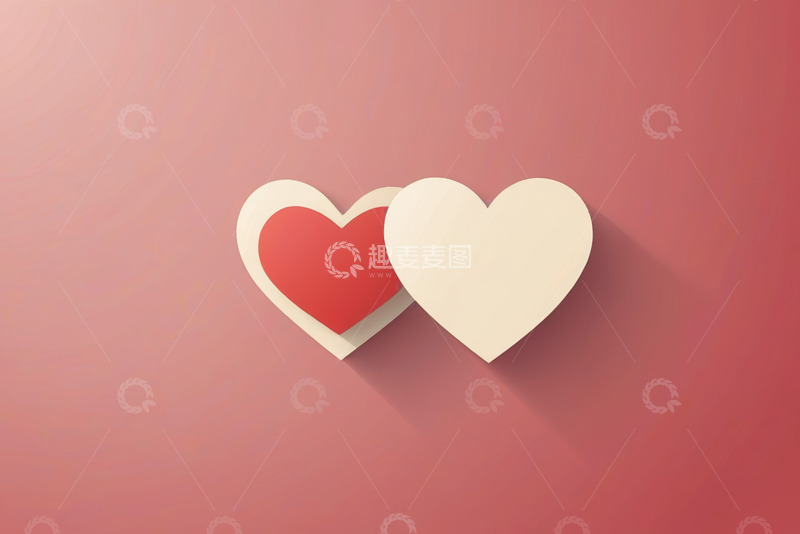 高清大图下载【趣麦麦图】双心形浪漫元素图案