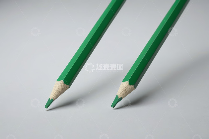 高清大图下载【趣麦麦图】两支绿色铅笔特写