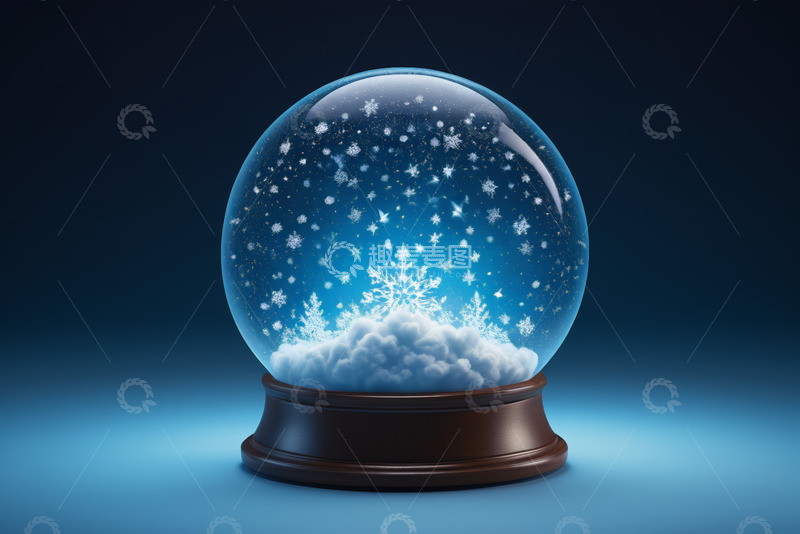 高清大图下载【趣麦麦图】雪花纷飞的精美水晶球
