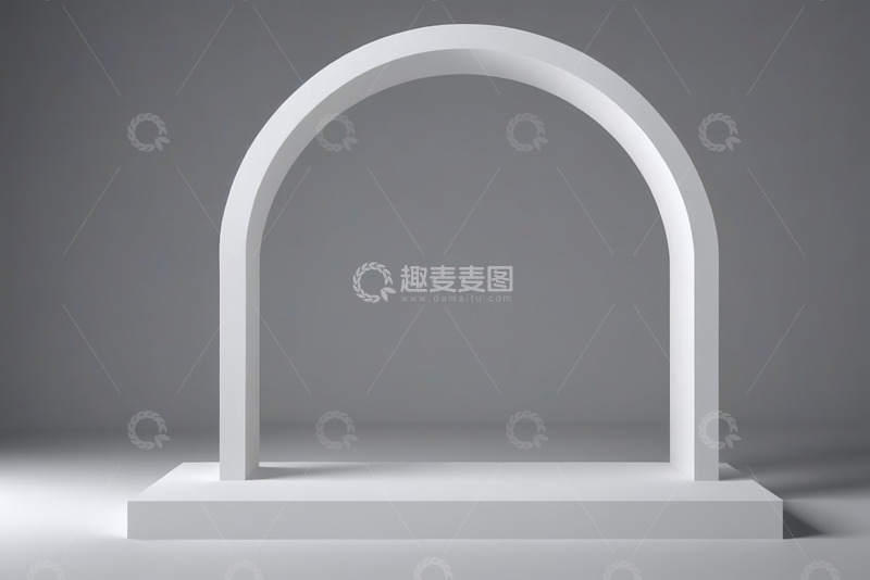 高清大图下载【趣麦麦图】白色现代拱形展示台