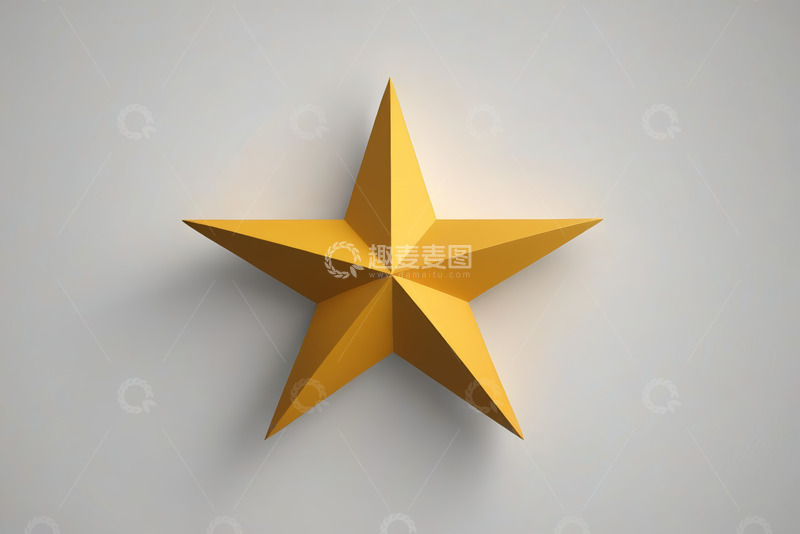 高清大图下载【趣麦麦图】黄色立体五角星图案