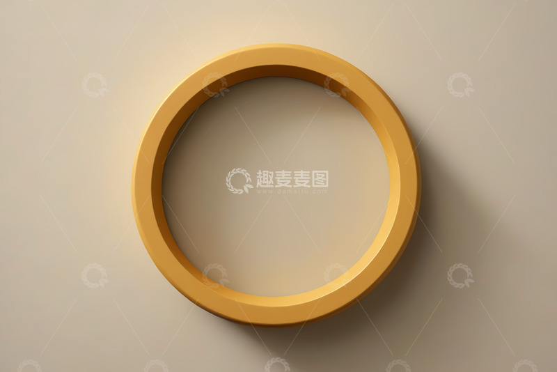 高清大图下载【趣麦麦图】金色圆形立体设计元素