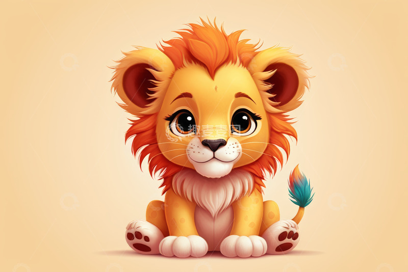 高清大图下载【趣麦麦图】可爱卡通小狮子静态素材