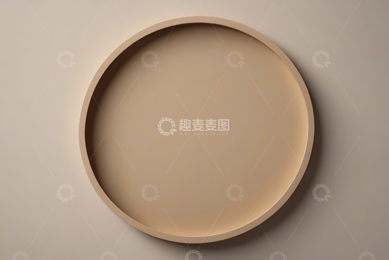 高清大图下载【趣麦麦图】米色圆形托盘静物素材