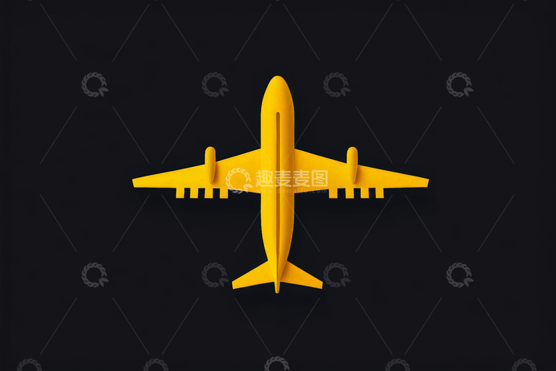 高清大图下载【趣麦麦图】黑色背景上的黄色飞机图案