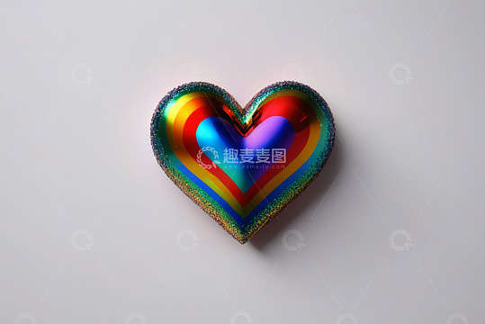 多彩心形立体图案
