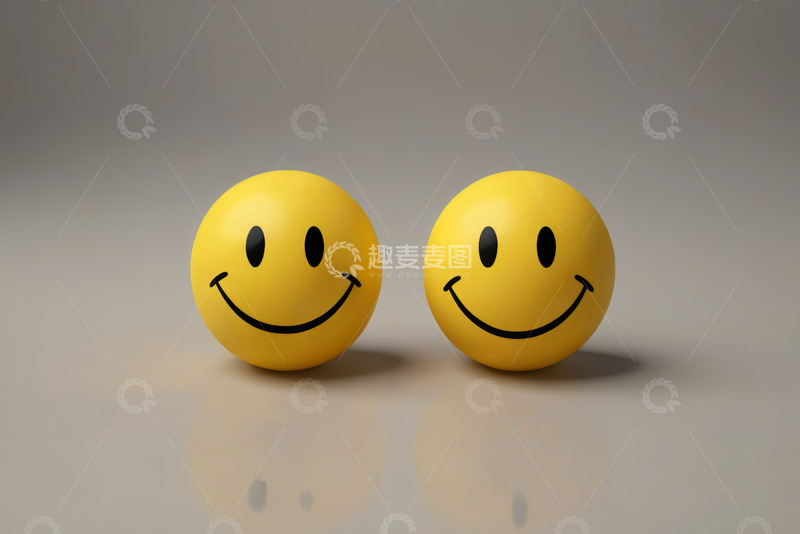 高清大图下载【趣麦麦图】黄色笑脸符号球体特写