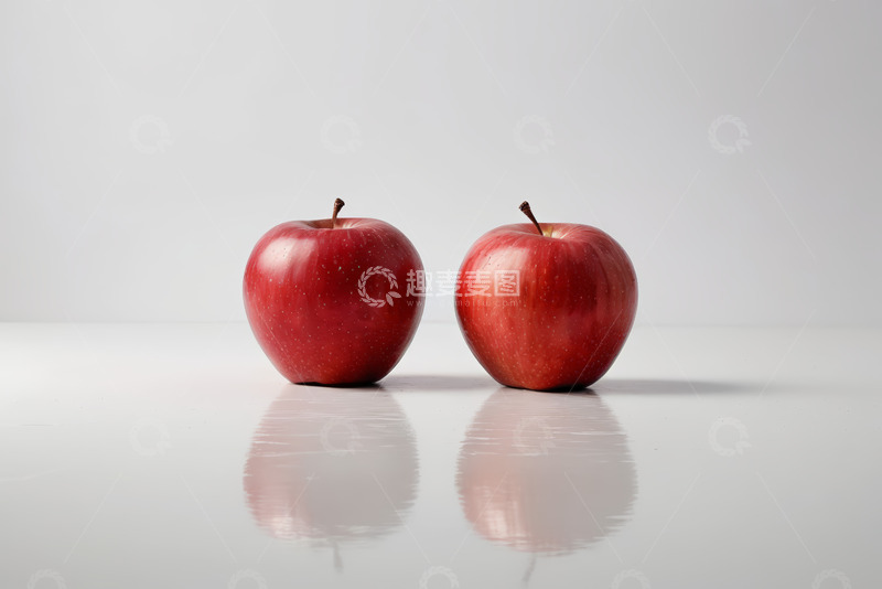高清大图下载【趣麦麦图】两个红苹果静物特写