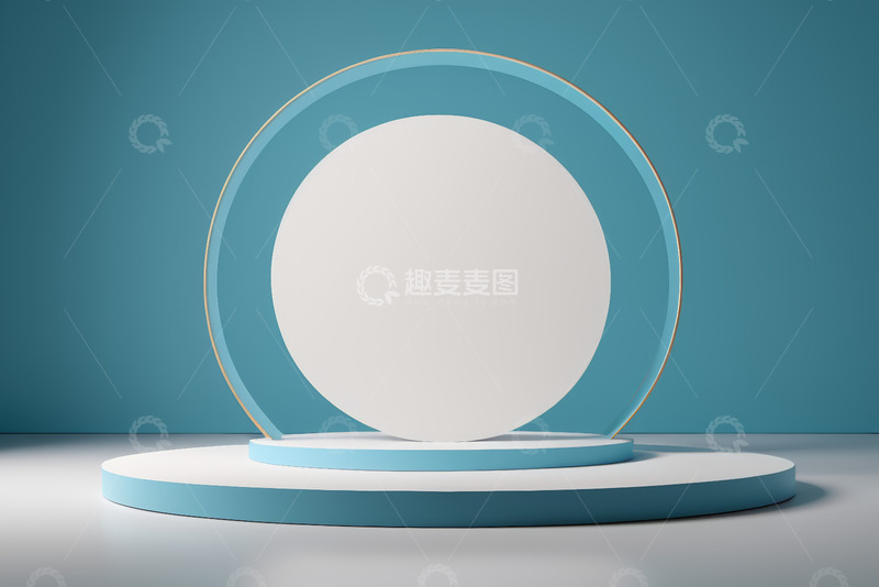 高清大图下载【趣麦麦图】蓝白圆形产品展示台