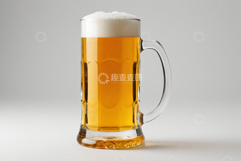 高清大图下载【趣麦麦图】玻璃杯装的泡沫啤酒