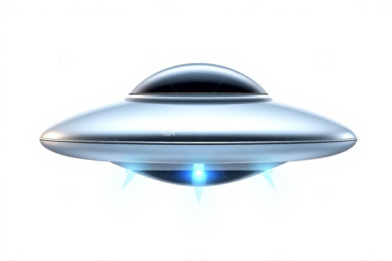 高清大图下载【趣麦麦图】银色飞碟科幻元素素材
