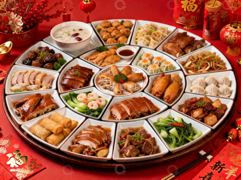 高清大图下载【趣麦麦图】春节团圆大餐美食摄影