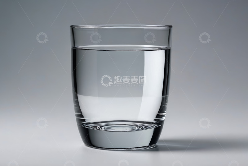 高清大图下载【趣麦麦图】透明玻璃杯中装着清澈饮用水