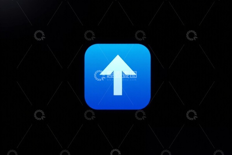 高清大图下载【趣麦麦图】蓝色方形向上箭头图标