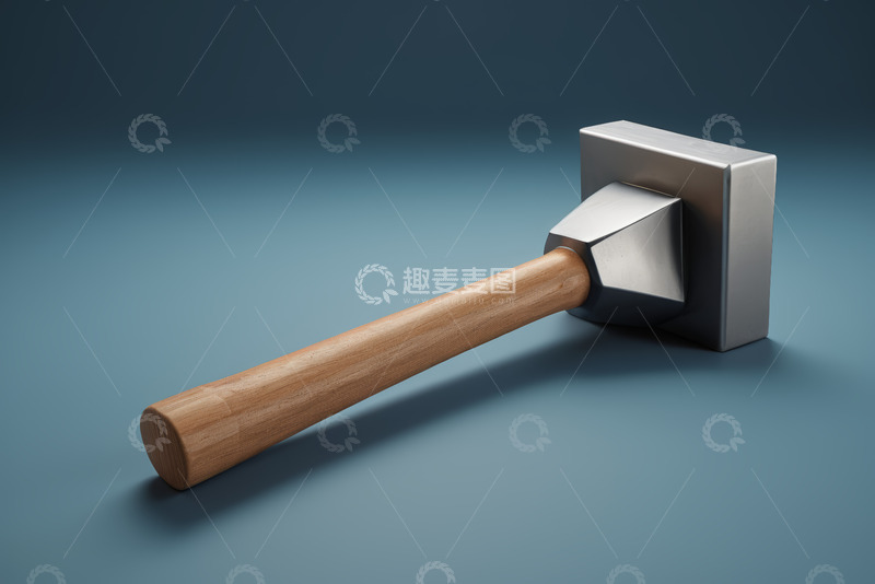 高清大图下载【趣麦麦图】金属锤子木质手柄特写