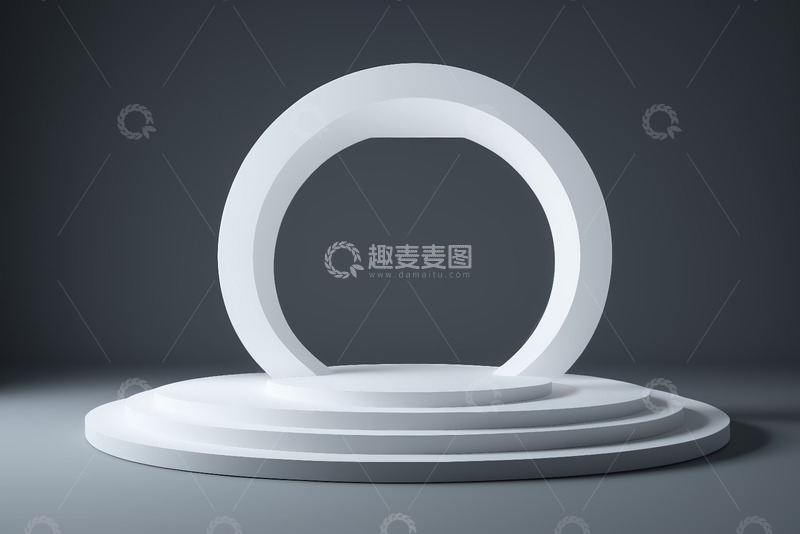 高清大图下载【趣麦麦图】白色圆形立体展示台