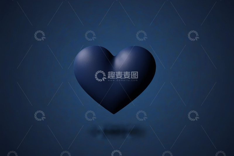 高清大图下载【趣麦麦图】深蓝色背景的心形图案
