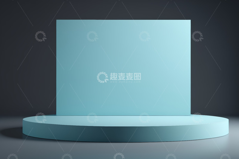 高清大图下载【趣麦麦图】浅蓝色产品展示台背景