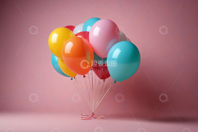 高清大图下载【趣麦麦图】彩色气球组合静物