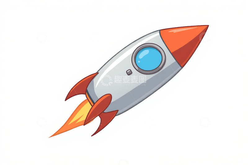 高清大图下载【趣麦麦图】卡通火箭发射素材