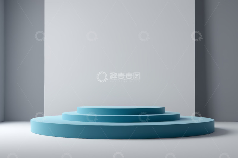 高清大图下载【趣麦麦图】蓝色现代风格圆形展示舞台