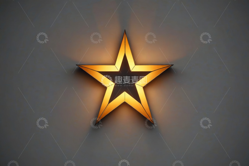 高清大图下载【趣麦麦图】发光五角星符号背景素材