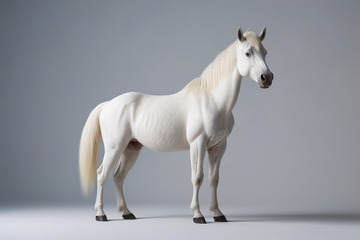 站立的白色骏马