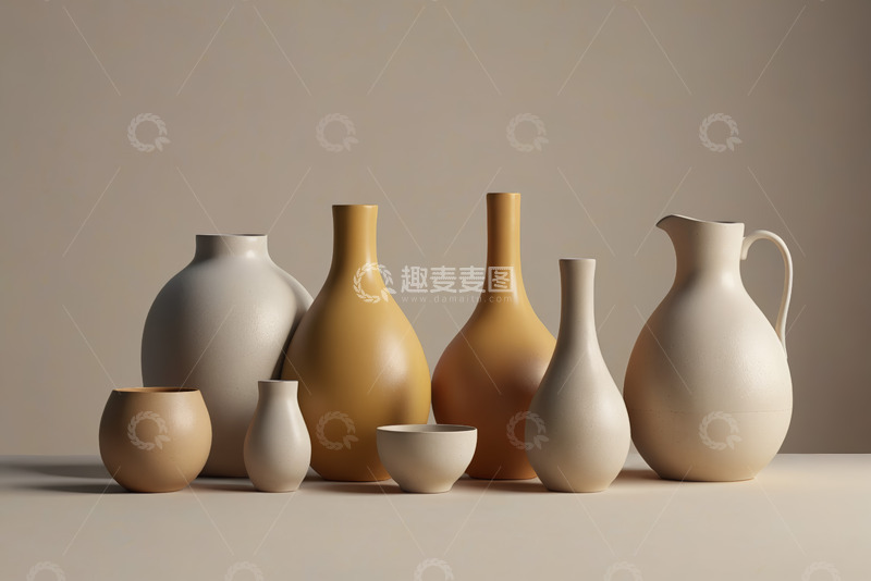 高清大图下载【趣麦麦图】简约风格陶瓷花瓶摆件