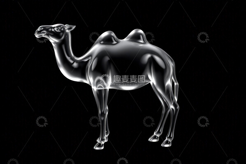 高清大图下载【趣麦麦图】透明质感骆驼形象素材