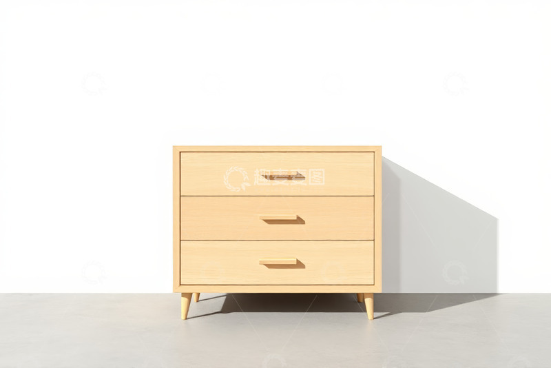 高清大图下载【趣麦麦图】简约木质三抽屉柜