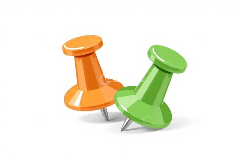 高清大图下载【趣麦麦图】彩色图钉办公用品素材