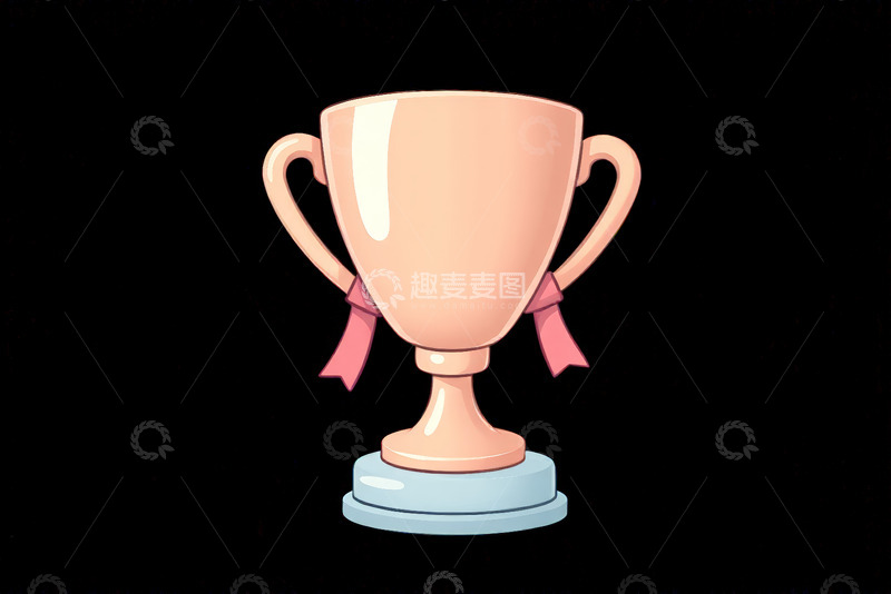 高清大图下载【趣麦麦图】卡通风格双柄奖杯