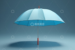 浅蓝色雨伞静物展示