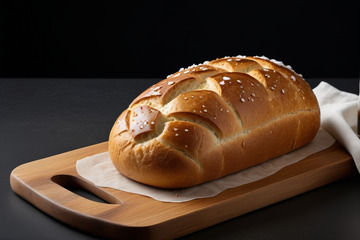 案板上的美味面包特写