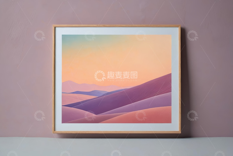 高清大图下载【趣麦麦图】挂于墙前的沙漠风景装饰画