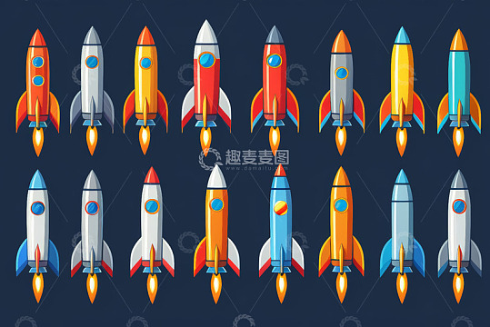 卡通火箭设计素材