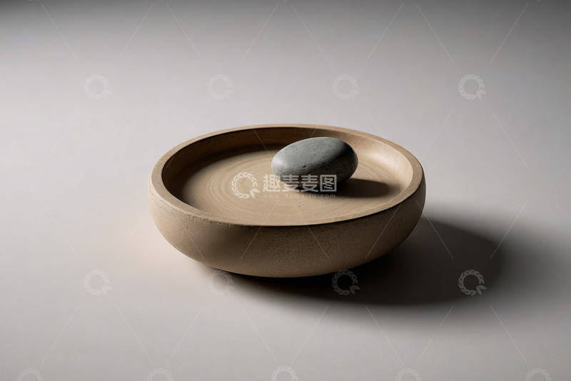 高清大图下载【趣麦麦图】圆盘上的石头静物特写
