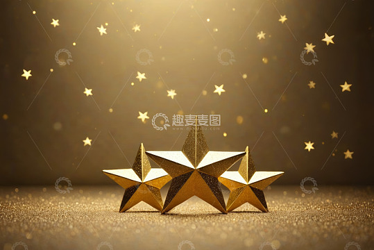 金色立体星星闪亮背景素材