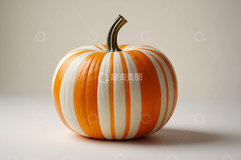 高清大图下载【趣麦麦图】橙白条纹南瓜静物